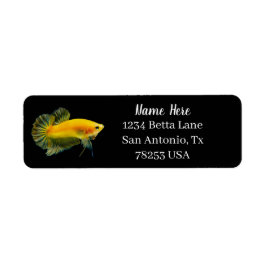 Etiqueta Yellow Betta Fighting Fish Return Address