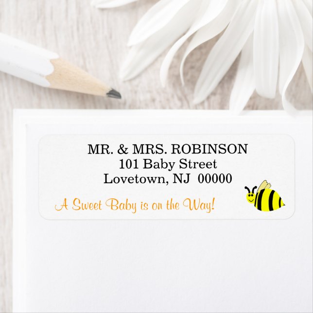 Etiqueta Yellow Bumble Bee Sweet Baby (Insitu)