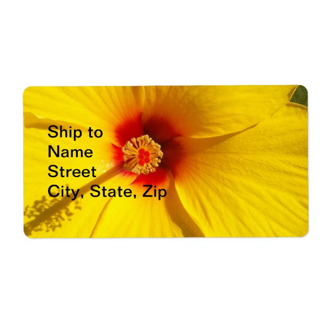 Etiqueta Yellow Hibiscus Flower (Frente)