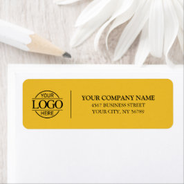 Etiqueta Yellow Simple Elegant Business Logo Return Address