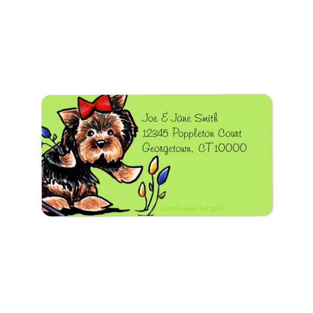 Etiqueta Yorkie n Tulips Olive (Frente)