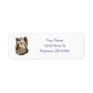 Etiqueta Yorkshire Terrier Bust Blue Arco Labels