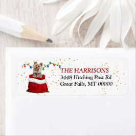 Etiqueta Yorkshire Terrier Dog in Gift Bag Return Address