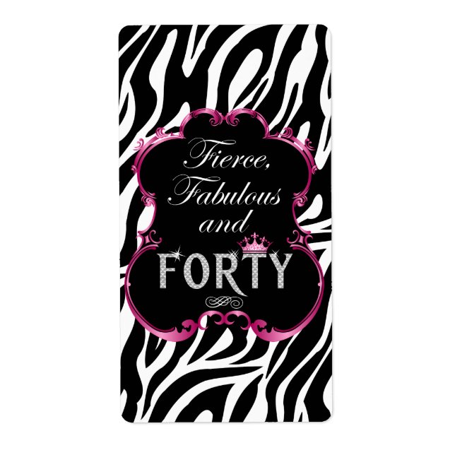 Etiqueta Zebra Fierce Fabuloso e Quarenta Vinhos (Frente)