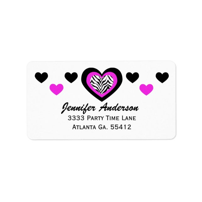 Etiqueta Zebra Heart: Address Labels (Frente)