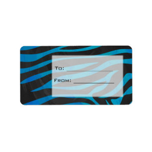 Etiqueta Zebra Preta e Azul com Monograma