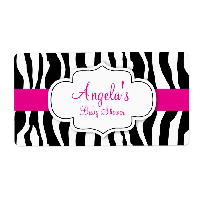 Etiqueta Zebra Print Water Bottle Labels (Frente)