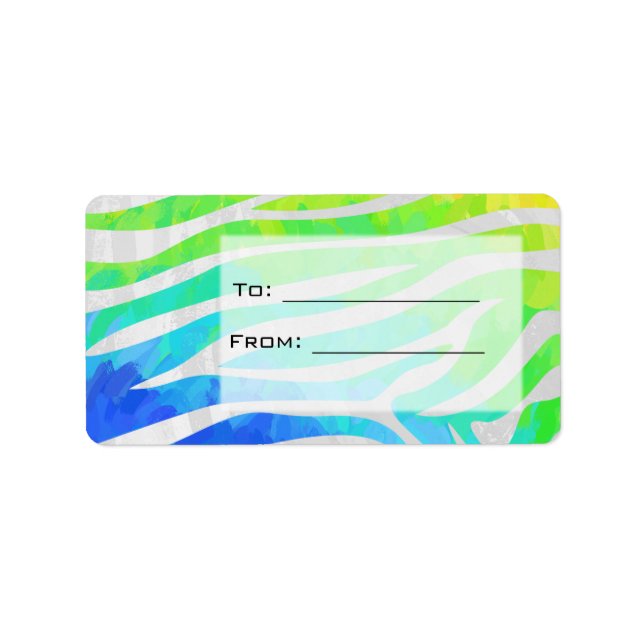 Etiqueta Zebra Rainbow e White Impressão (Frente)