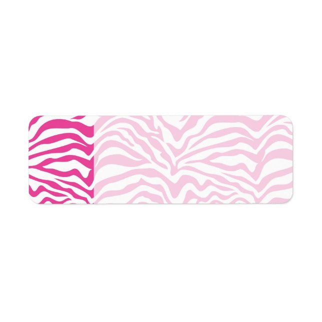 Etiqueta Zebra Rosa Quente Imprime Animais Selvagens Impres (Frente)