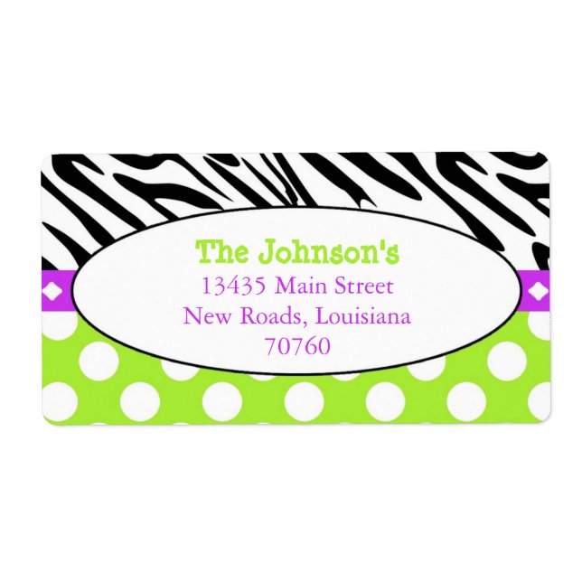 Etiqueta Zebra Stripes (Frente)