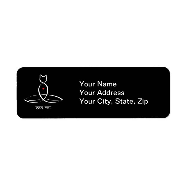 Etiqueta Zen Cat - Texto do estilo Sânscrito. (Frente)