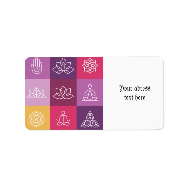 Etiqueta zen,chakra,yoga,paz,ohm,tranquila,lotus,meditat (Frente)