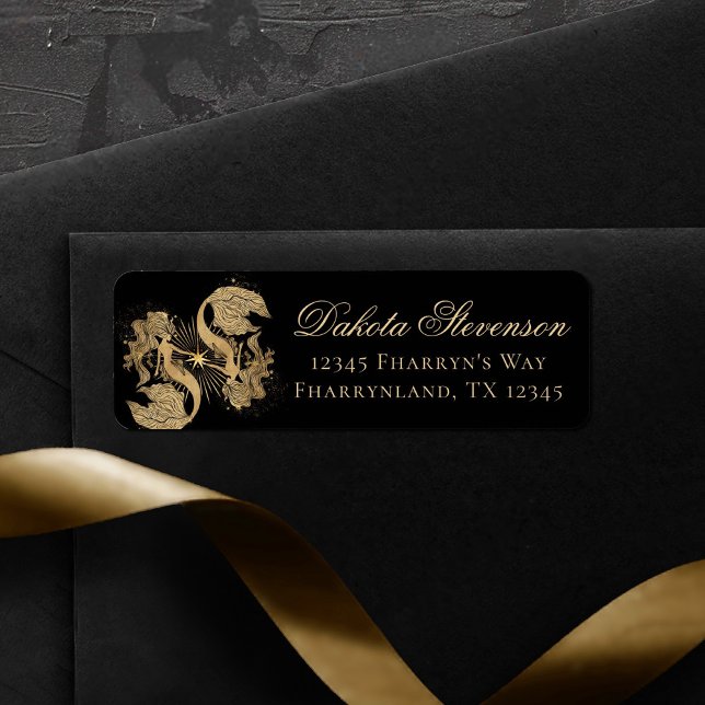 Etiqueta Zodiac Goddese | Astrologia de Peixes Dourados cós (Criador carregado)