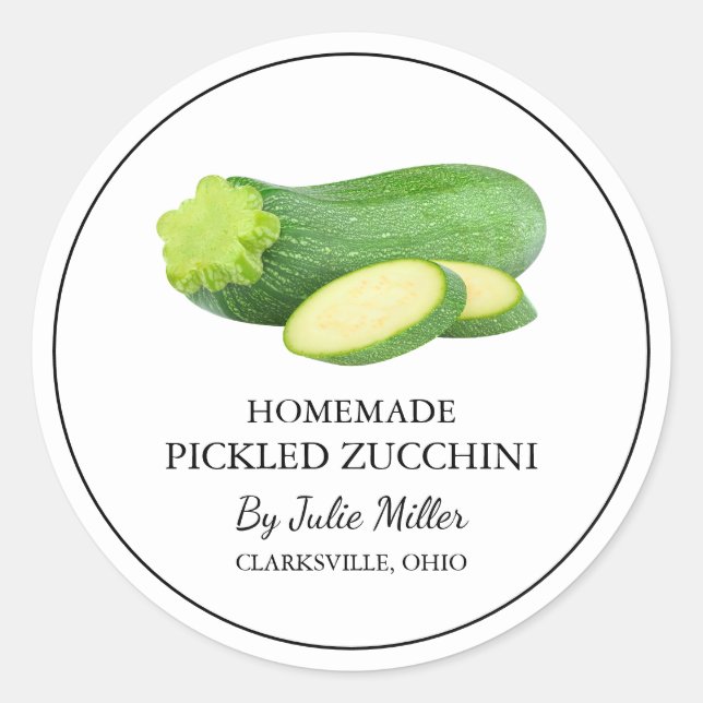 Etiqueta Zucchini Selecionada em Casa Simples (Frente)