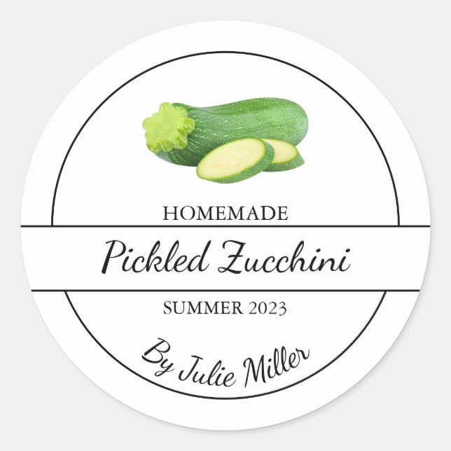 Etiqueta Zucchini Selecionada em Casa Simples (Frente)