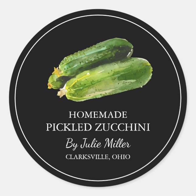 Etiqueta Zucchini Selecionada em Casa Simples (Frente)