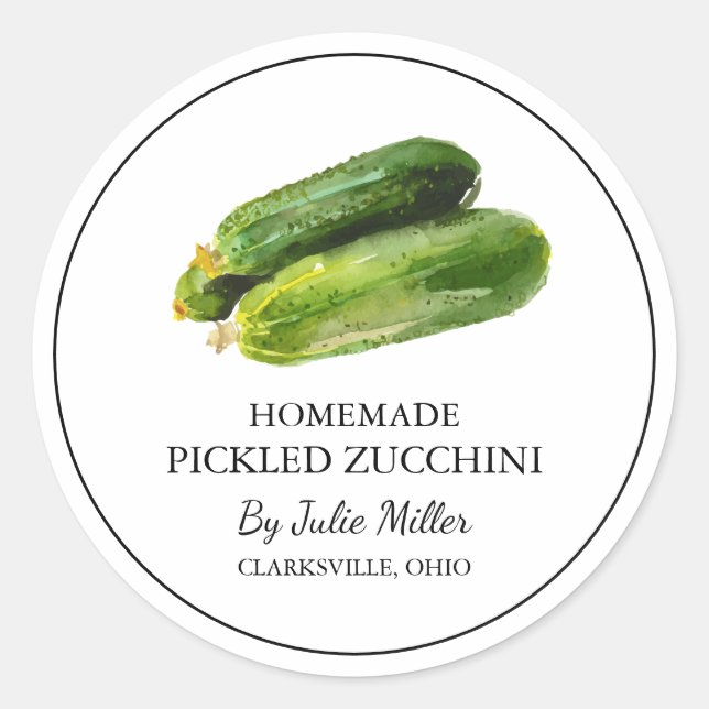 Etiqueta Zucchini Selecionada em Casa Simples (Frente)