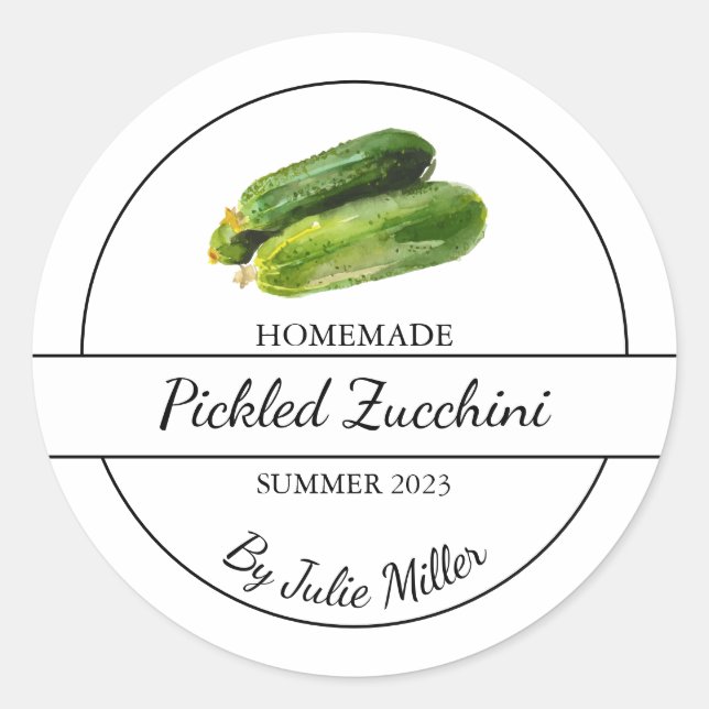 Etiqueta Zucchini Selecionada em Casa Simples (Frente)