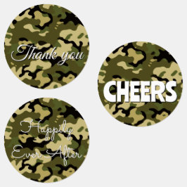 Etiquetas 15-set Camuflagem Verde, Marrom, Bege & Preto