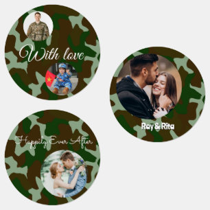 Etiquetas 15-set Foto Bold Camuflagem Verde e Marrom Escuro