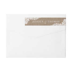 Etiquetas A Coleção Rústica de Lace Branco de Burlap & Vinta