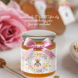 Etiquetas A Little Honey Floral Bee Baby Shower Favor Label