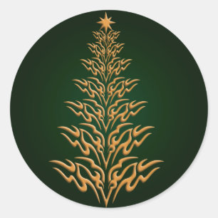 Etiquetas à moda verdes da árvore de Natal