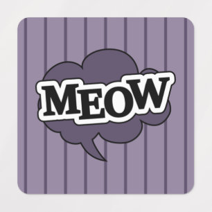 Etiquetas A silhueta de desenho de gato preto diz meow pop a