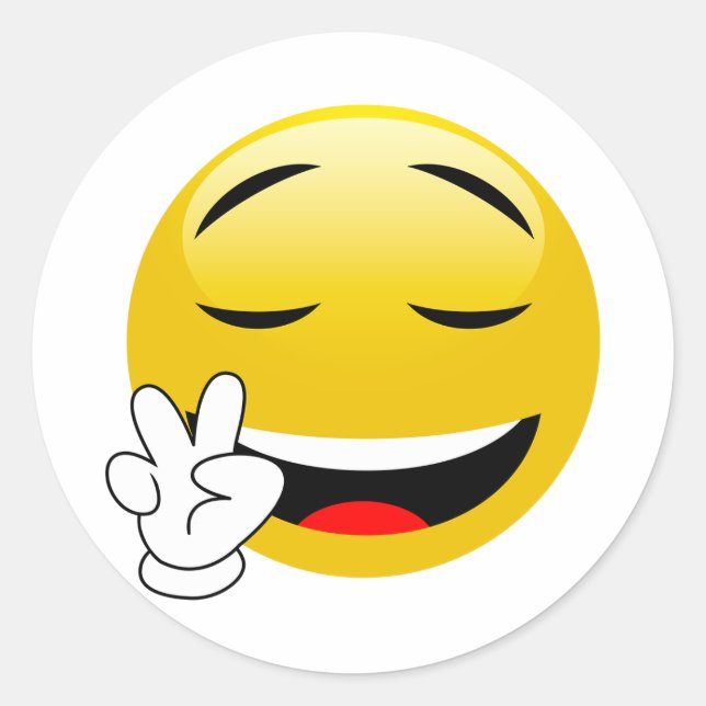 Etiquetas acessíveis de Emoji do sinal de paz (Frente)