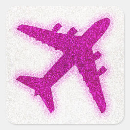 Etiquetas adesivas redondas, cor-de-rosa, do avião