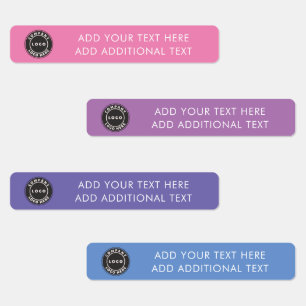 Etiquetas Adicione o logotipo da sua empresa e o texto perso