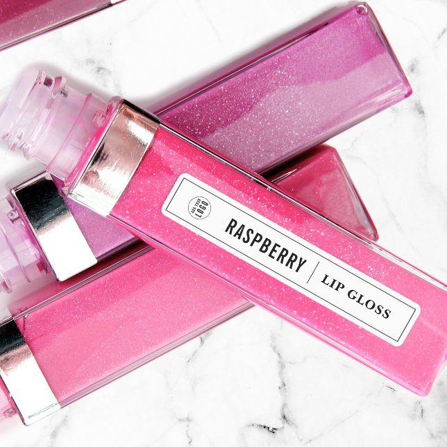 Etiquetas Adicione seu logotipo Borda negra e produto de lin (Criador carregado)