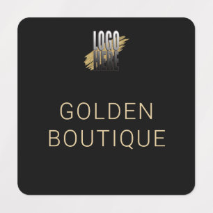 Etiquetas Adicione seu logotipo Vestuário Dourado de nome c