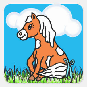 Etiquetas adoráveis do pônei de Brown do cavalo 