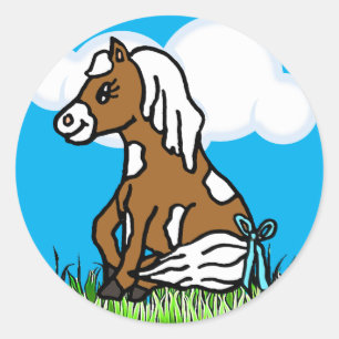 Etiquetas adoráveis do pônei de Brown do cavalo 