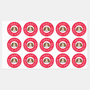 Etiquetas Adotar, Resgate, Foster   Cachorro Cachorro Bandai