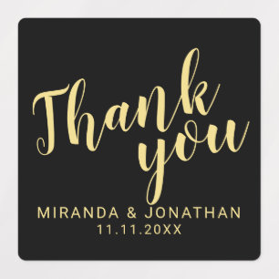 Etiquetas Agradecimento de Favor de Casamento Moderno em Scr