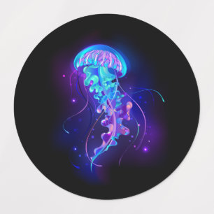 Etiquetas Água-viva brilhante a cores