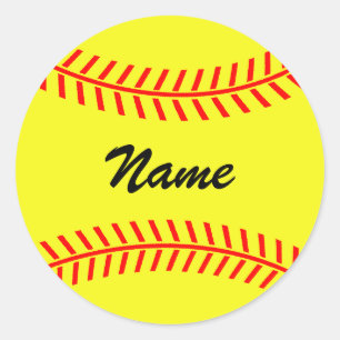 Etiquetas amarelas personalizadas do softball
