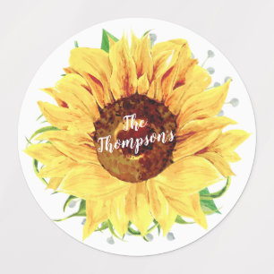 Etiquetas Amarelo Amarelo Flor Sunflower Personalizado