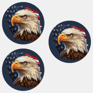 Etiquetas American Flag Bald Eagle