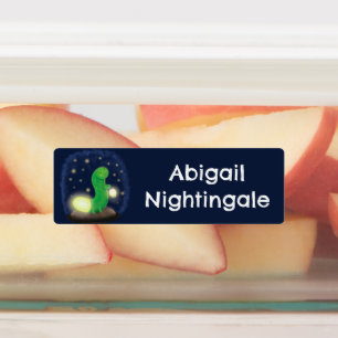 Etiquetas Animação de verme verde-claro e bonito personaliza