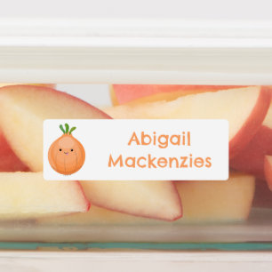 Etiquetas Animação verde de cebola castanho-branca e feliz p