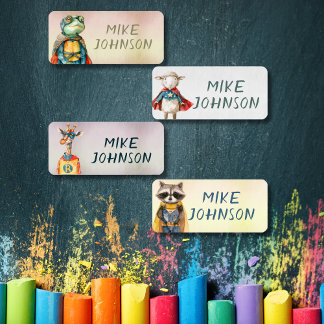 Etiquetas Animais Heroínas crianças à prova d'água chamam ro