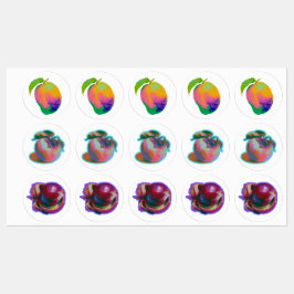 Etiquetas Arte de Fruta Pixel Glitch