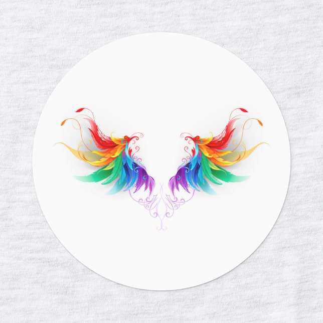 Etiquetas Asas Arco-íris Fofas (Design 1)