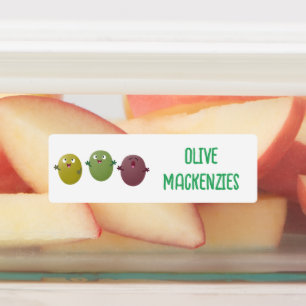 Etiquetas Azeitonas agradáveis, bonitas, cantando cartoon pe