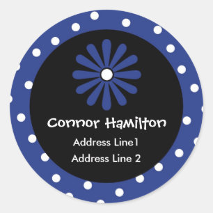 Etiquetas azuis & brancas do dot address da polca