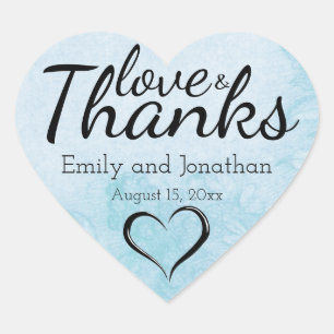 Etiquetas azuis da caixa de bolo do casamento do