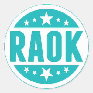 Etiquetas azuis de RAOK